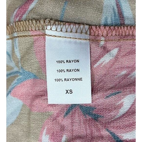 Rachel Pally Dale Empire Midi Dress Burnt Orange Floral Long Sleeve Size XS - Picture 9 of 9